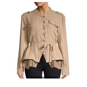 Free People Tan Button-Up Jacket